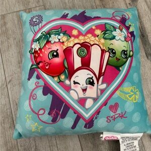 Shopkins Aqua Pink Green Heart Popcorn Plush Pillow